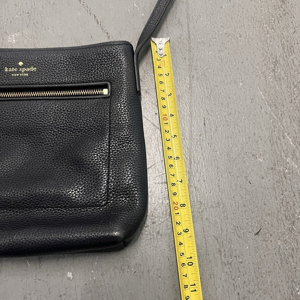 Kate Spade New York Pebbled Leather Crossbody Bag Black Tassel Zip Purse - Picture 11 of 16